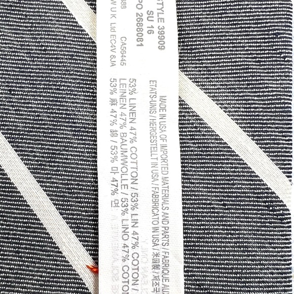 J. Crew Linen Cotton Nautical Stripe Men’s Tie Navy & White O/S Professional - Picture 5 of 7